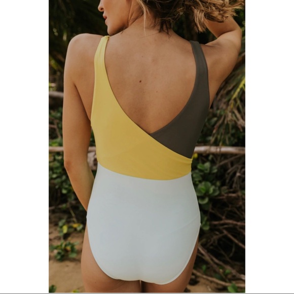 Roolee Santa Monica Colorblock One Piece Swimsuit S - Picture 5 of 14